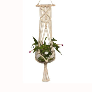 1pc Large-sized  Plant Hanger Basket  Handmade Rope Pots Holder Fine Hemp Rope Net Flower Pot Plant Lanyard