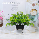 Artificial Flowers Plants Green Bonsai Pot Plants Fake Flower Potted Ornaments For Home Decoration Craft Plant Decorative