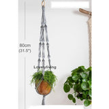 Macrame Wall Hanging Basket Macrame Plant Hanger Wall Planter Balcony Decorations Indoor wWall Plant Holder Hanging Pot