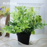 Artificial Flowers Plants Green Bonsai Pot Plants Fake Flower Potted Ornaments For Home Decoration Craft Plant Decorative